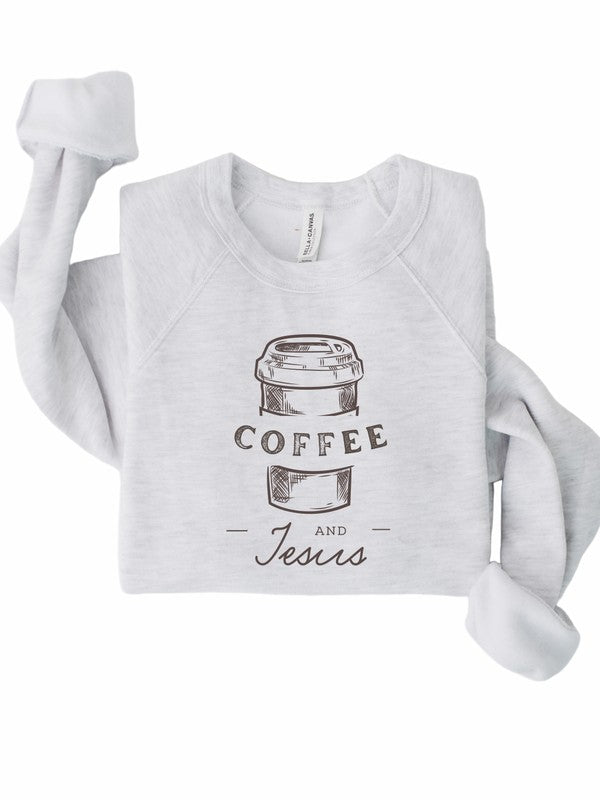 Coffee and Jesus Crewneck Sweater Plus