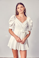 Off White Wrap Front Side Tie Romper