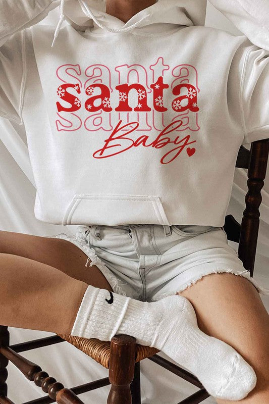 Santa Santa Baby Christmas Hoodie Plus Size