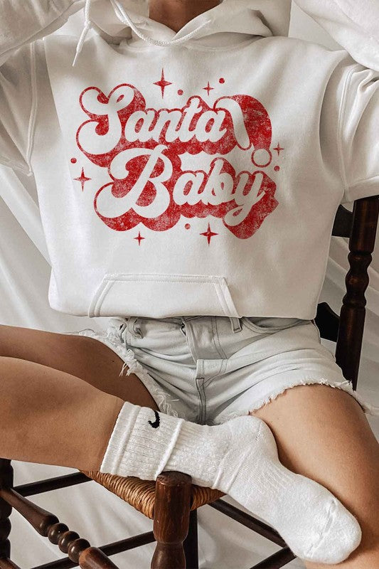 Santa Baby Christmas Hoodie Plus Size