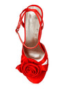 Rose Bow Satin Heeled Sandals