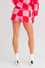Checkered Sweater Shorts