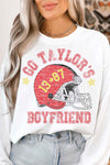 Go Taylors Boyfriend Footballl Graphic Long Sleeve Top